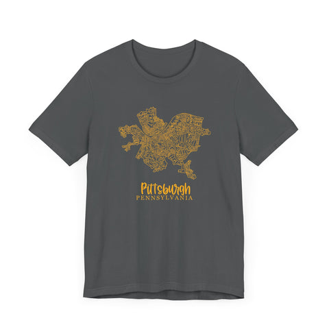Pittsburgh Topo Word Map Graphic Premium Fit T-shirt