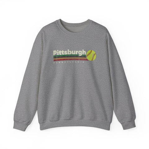 Vintage Pittsburgh Softball - Heavy Blend™ Crewneck Sweatshirt