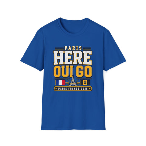 Paris Here Oui Go ( Here We Go ) T-Shirt | Pittsburgh Black & Gold | Gildan Softstyle Shirt