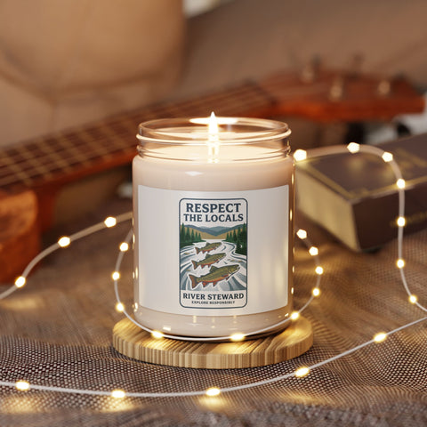 Respect the Locals River Steward Candle | Vintage National Park Trout Design