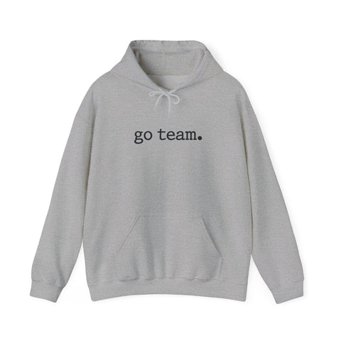 go team embroidered minimalist hoodie | simple sports slogan