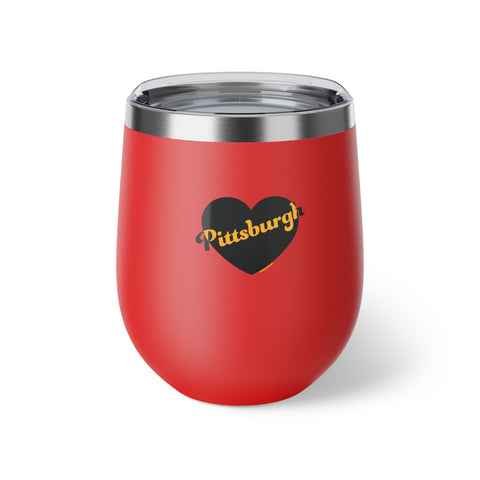 Pittsburgh Love Copper Vacuum Insulated Cup, 12oz Mug Printify Red 12oz