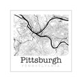 Pittsburgh Pennsylvania Graphic Street Map Vinyl Square Stickers Paper products Printify 2" × 2"