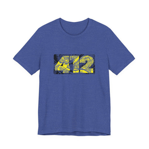 412 Map Graphic - Bella Canvas 3001 Crew Neck T-Shirt