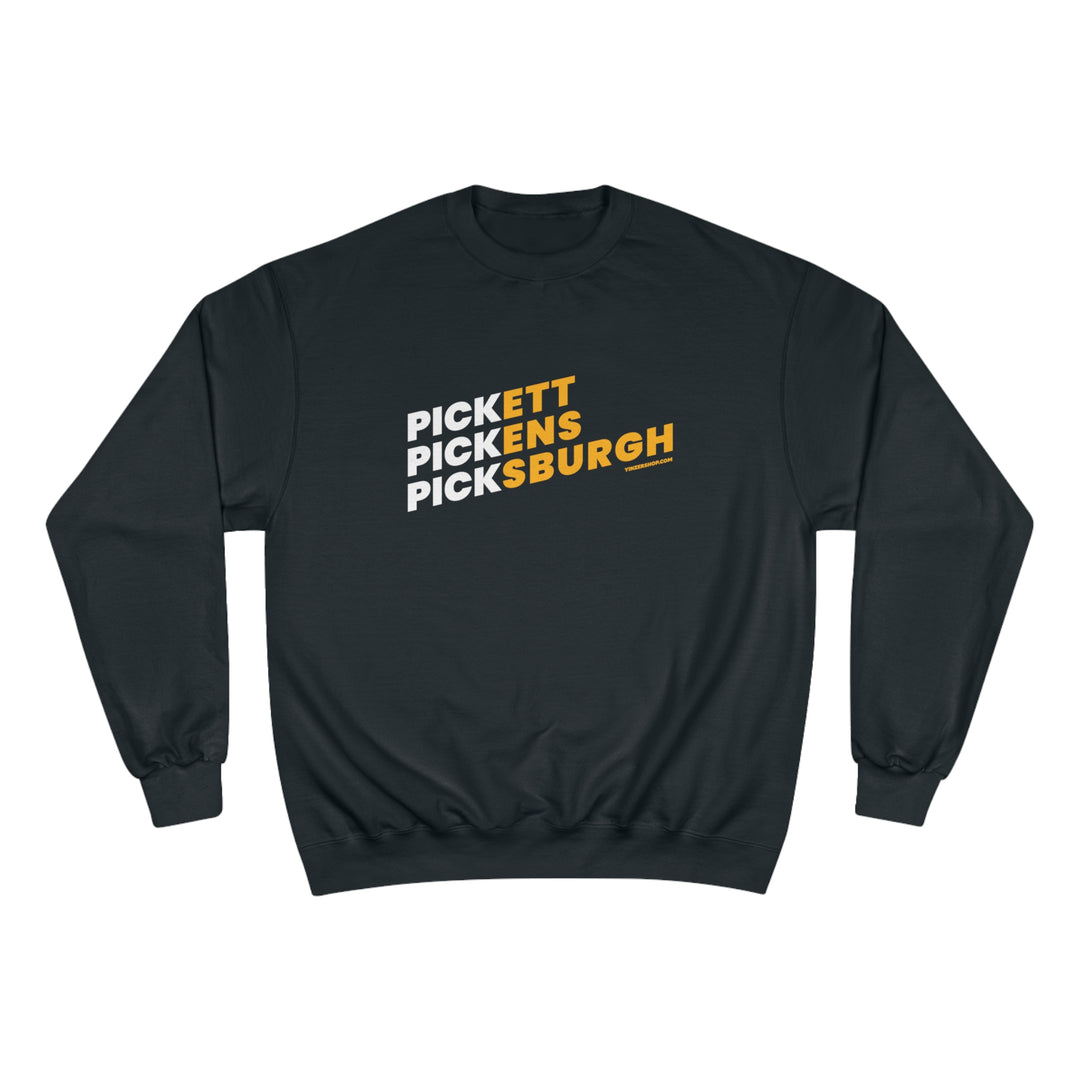 Pickett, Pickens, Picksburgh Champion Sweatshirt Sweatshirt Printify Black S 