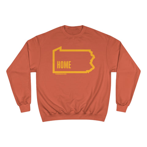 Pittsburgh, Pennsylvania, Home - Champion Crewneck Sweatshirt Sweatshirt Printify Orange XL 