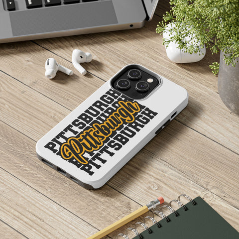 Pittsburgh Typography - iPhone Phone Case Mate Tough