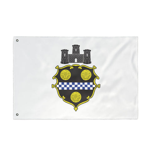 Pittsburgh City Crest Flag Double Sided  - White