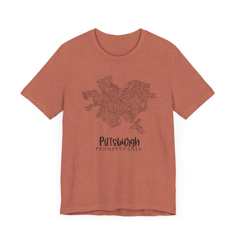 Pittsburgh Topo Word Map Graphic Premium Fit T-shirt