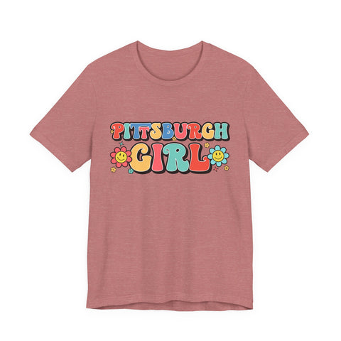Pittsburgh Girl Retro Short Sleeve Tee-Shirt