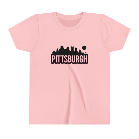 Pittsburgh Blot Graphic Image - Youth Short Sleeve Tee Kids clothes Printify Pink S