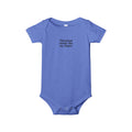 Light blue baby bodysuit with witty 'Cleveland smells like my diaper' message, soft jersey for infants.