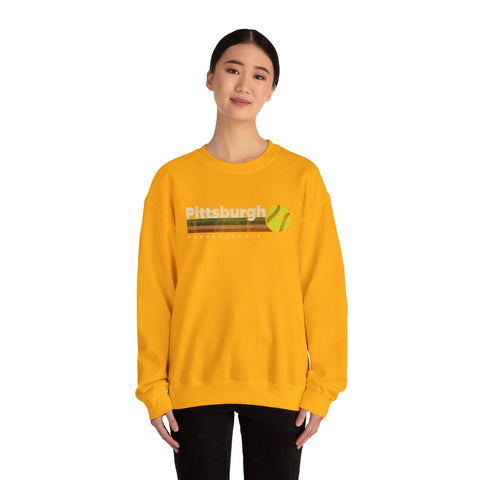 Vintage Pittsburgh Softball - Heavy Blend™ Crewneck Sweatshirt
