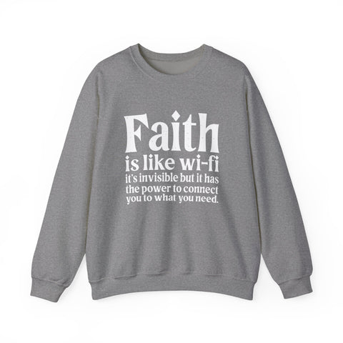 Faith is Like Wifi - Heavy Blend™ Crewneck Sweatshirt