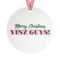 Pittsburgh Merry Christmas Yinz Guys Metal Ornaments Home Decor Printify