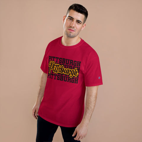 Pittsburgh Typography - Champion T-Shirt