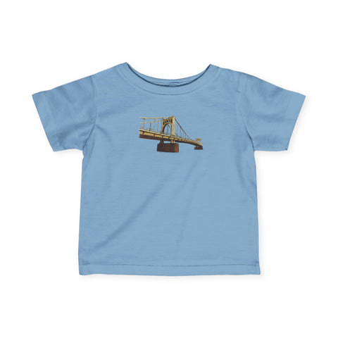 Roberto Clemente Bridge Kids Heavy Cotton™ Tee Kids clothes Printify Light Blue 6M 