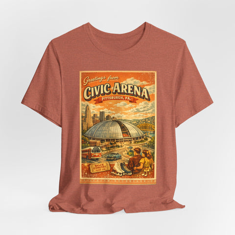 Greeting From Civic Arena (The Igloo) - Unisex Jersey Short Sleeve Tee