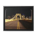 Pittsburgh Roberto Clemente Bridge at Night printed on Canvas Wraps, Horizontal Frame Canvas Printify 10″ x 8″ Black 1.25"