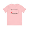 Love Pittsburgh Pennsylvania Short Sleeve T-Shirt  - Unisex bella+canvas 3001 T-Shirt Printify Pink S 