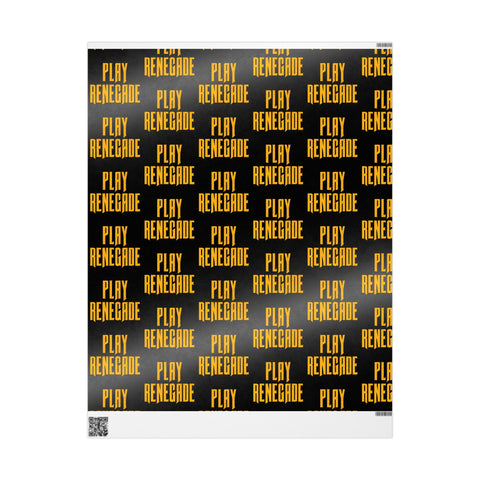 Play Renegade Wrapping Paper Roll — Black & Gold 'Ho Ho Ho' Holiday Gift Wrap