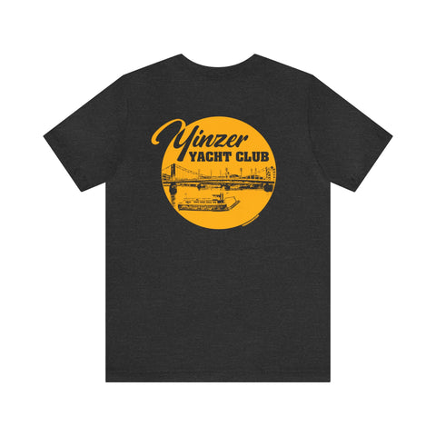 Yinzer Yacht Club - PRINT ON BACK - Short Sleeve Tee T-Shirt Printify Dark Grey Heather S 