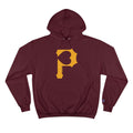 Heart of Pittsburgh - P for Pittsburgh Series - Champion Hoodie Hoodie Printify Maroon S 