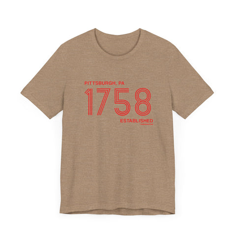 Pittsburgh Established 1758 Retro Lines - Short Sleeve Tee