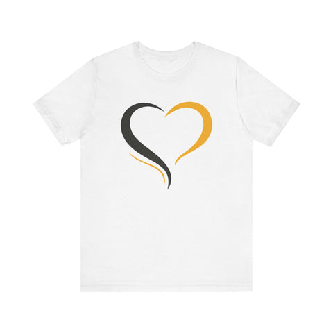 Black and Yellow Heart - Unisex Jersey Short Sleeve Tee