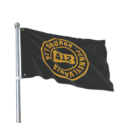 Pittsburgh Stamped - Double Sided Flag