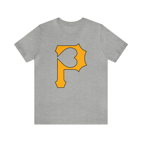 Heart of Pittsburgh - P for Pittsburgh Series - Short Sleeve Tee T-Shirt Printify Athletic Heather S 