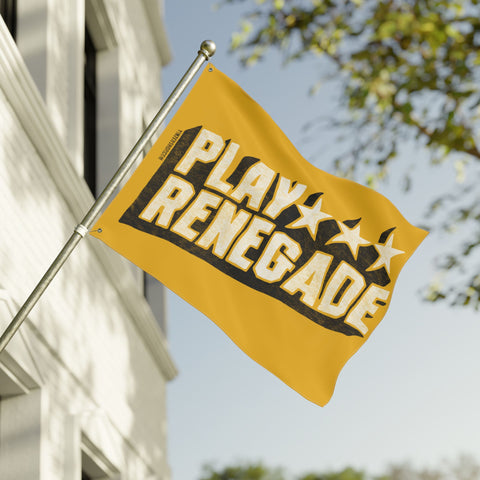 Play Renegade Retro Star Graphic - Double Sided Yellow Flag