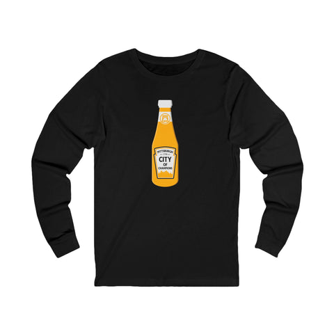 Pittsburgh, city of champions bottle long sleeve t-shirt Long-sleeve Printify M Black