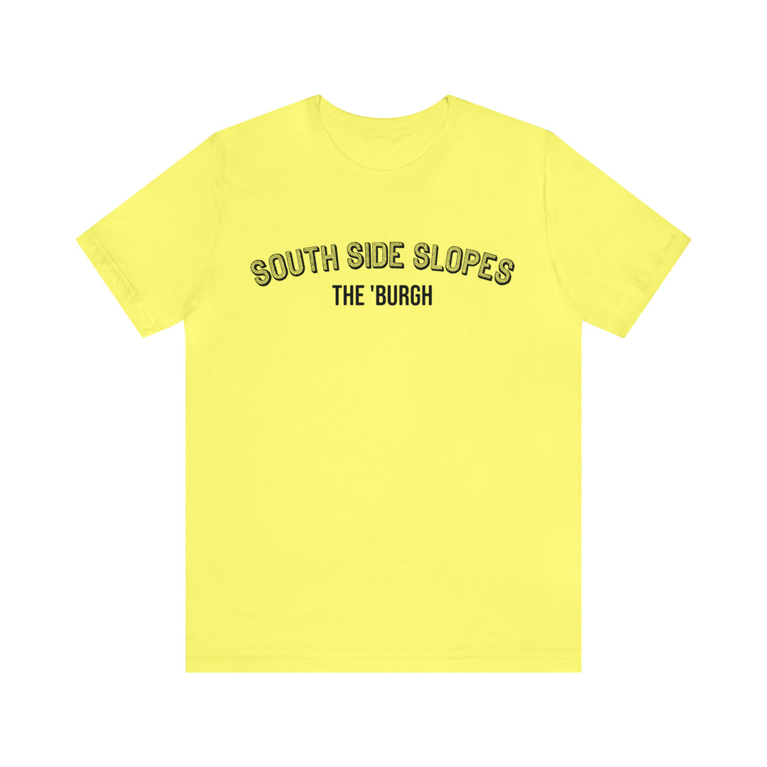 South Side Slopes - The Burgh Neighborhood Series - Unisex Jersey Short Sleeve Tee T-Shirt Printify Yellow XL 