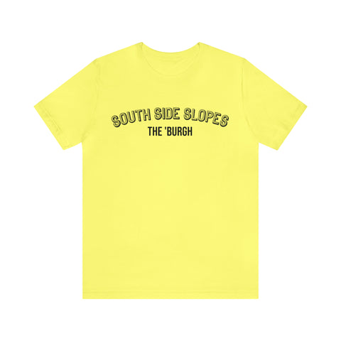 South Side Slopes - The Burgh Neighborhood Series - Unisex Jersey Short Sleeve Tee T-Shirt Printify Yellow XL 