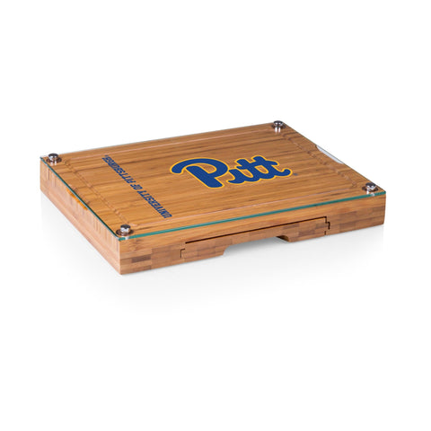 Pittsburgh Panthers - Concerto Glass Top Cheese Cutting Board & Tools Set Licensed Picnic Time Family of Brands