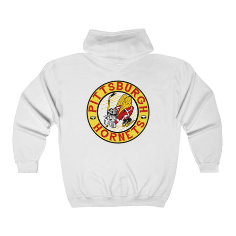 Pittsburgh Hornets Hoodie (Zip)  Vintage Ice Hockey White S 