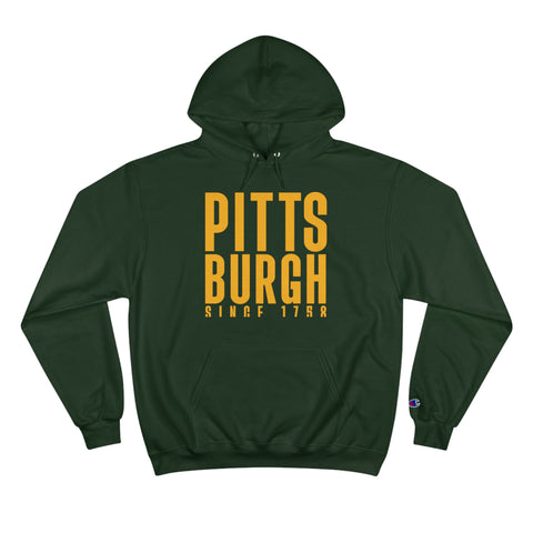 Big Pittsburgh - Champion Hoodie Hoodie Printify Dark Green S 