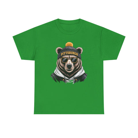 Pittsburgh Game Day Bear - Unisex Heavy Cotton Tee