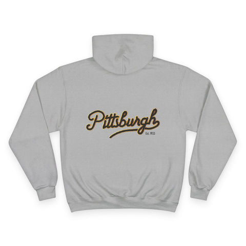 Pittsburgh Faux Embroidery - Print on back Hoodie