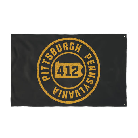 Pittsburgh Stamped - Double Sided Flag