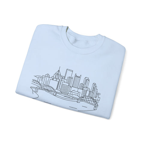 Monongahela River Skyline - Heavy Blend™ Crewneck Sweatshirt