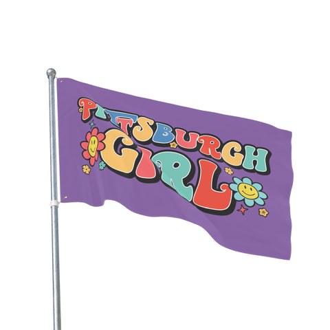 Retro Pittsburgh Girl - Double Sided Flag