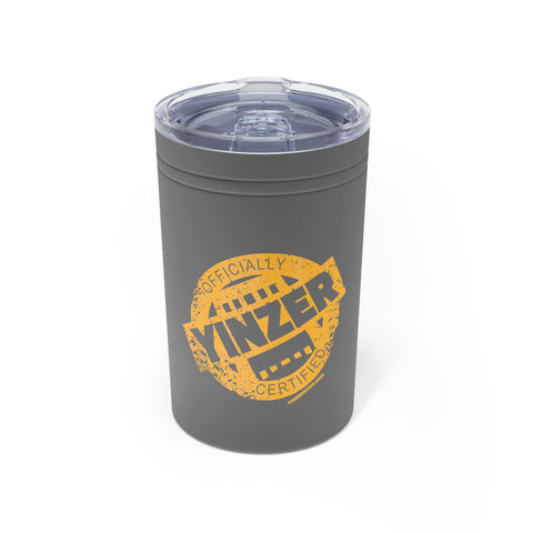 Pittsburgh Certified Yinzer Vacuum Insulated Tumbler, 11oz Mug Printify Grey 11oz