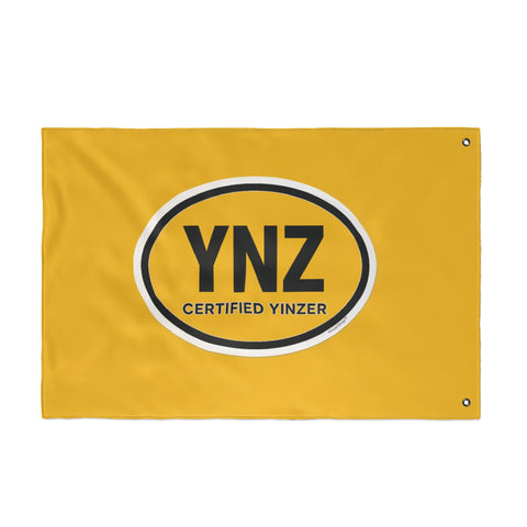 YNZ Certified Yinzer Double Sided Flag  - Double Sided Yellow Flag