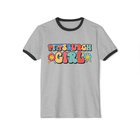 Pittsburgh Girl Retro Cotton Ringer T-Shirt