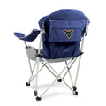 West Virginia Mountaineers - Reclining Camp Chair  Picnic Time Family of Brands Navy Blue  