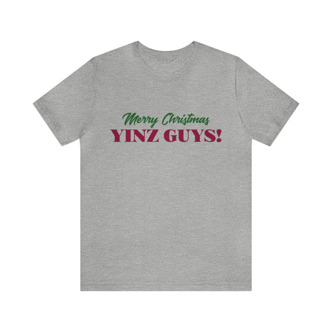 Merry Christmas Yinz Guys - Pittsburgh Christmas Shirt T-Shirt Printify Athletic Heather S 