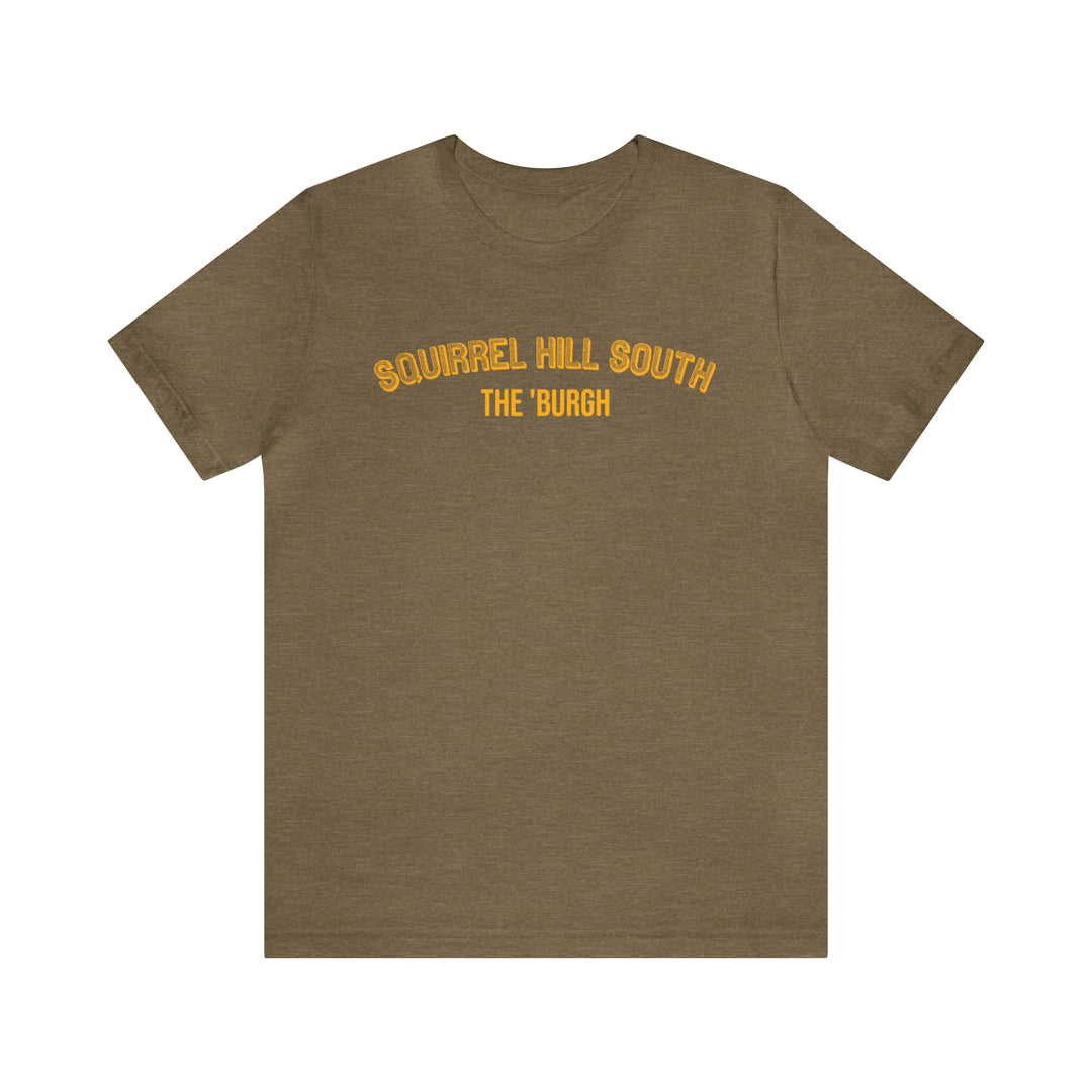 Squirrel Hill South - The Burgh Neighborhood Series - Unisex Jersey Short Sleeve Tee T-Shirt Printify Heather Olive S 