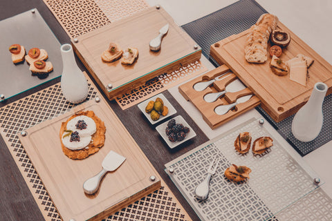 Ohio State Buckeyes - Concerto Glass Top Cheese Cutting Board & Tools Set Charcuterie Board Picnic Time Family of Brands   